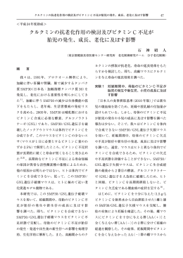 クルクミンの抗老化作用の検討及びビタミン C 不足が 胎児の発生、成長