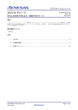 SH7216 グループ MTU2 非対称PWM 出力（相補PWM モード