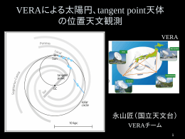 VERAによる太陽円、tangent point天体 の位置天文観測