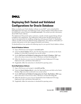Deploying Dell-Tested and Validated Configurations for Oracle