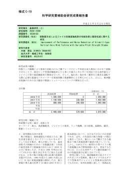 様式 C-19 科学研究費補助金研究成果報告書 - KAKEN
