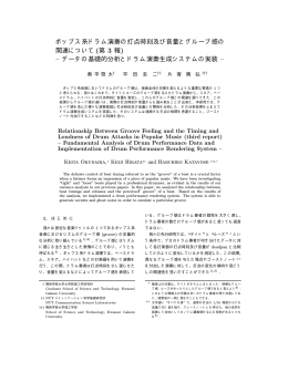 ポップス系ドラム演奏の打点時刻及び音量とグルーブ感の 関連について