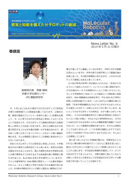 「分子ロボティクス」News Letter No.6.
