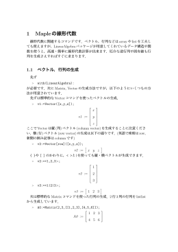 1 Mapleの線形代数