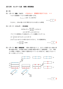 2013年 センター入試 物理Ⅰ解答解説 第1問 問1（テーマ：波動：うなり