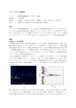 マシンスタディ報告書 テーマ ： 線型加速器極短バンチビーム入射 責任者