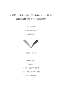 00_光誘起ナノ構造による光子の制御とそれに基づく新規な有機光電子