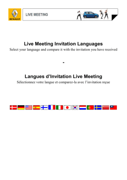 Langues d`Invitation Live Meeting