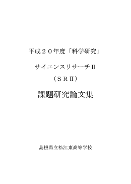 平成20年度課題研究論文集（PDF）