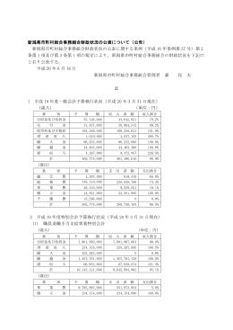 新潟県市町村総合事務組合財政状況の公表について（公告）
