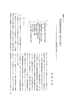 環 境 親 和 性 審 査 と 処 分 の 効 力