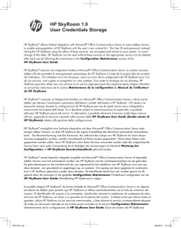 HP SkyRoom 1.0 User Credentials Storage