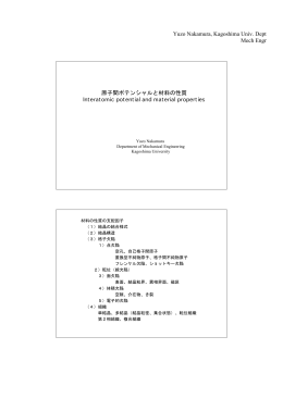 Yuzo Nakamura, Kagoshima Univ. Dept Mech Engr 原子間