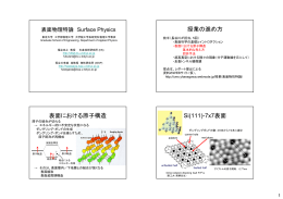 授業の進め方 表面における原子構造 Si(111)-7x7表面