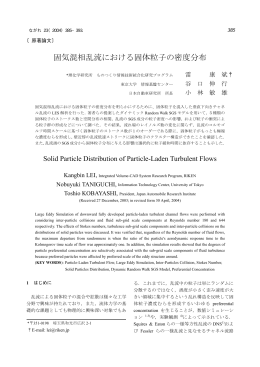 固気混相乱流における固体粒子の密度分布