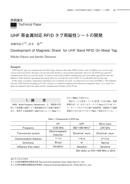 UHF 帯金属対応 RFID タグ用磁性シートの開発