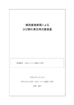 鉄筋腐食膨張による ひび割れ発生時の腐食量 - 工学部