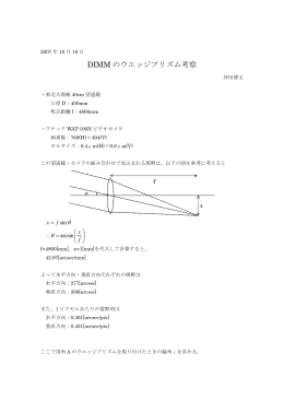 DIMM のウエッジプリズム考察