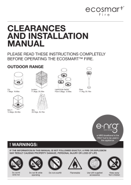 ClEARANCES AND INSTAllATION MANUAl
