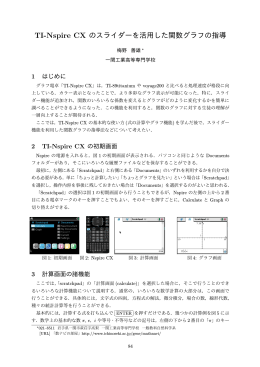 TI-Nspire CX のスライダーを活用した関数グラフの指導