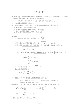 ＜単 振 動＞ w tan x v w d - = )( 5 10 2 2 s T p p w p = = =