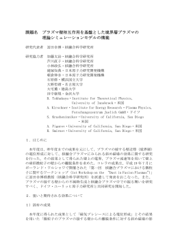 プラズマと相互作用に関する計算機シミュレーション研究