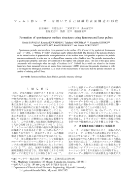 フ ェ ム ト 秒 レ ー ザ ー を 用 い た 自 己 組 織 的 表 面 構 F