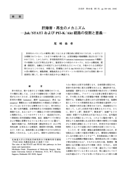 肝障害・再生のメカニズム ―Jak/STAT3および PI3