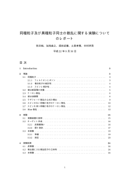 同種粒子及び異種粒子同士の散乱に関する実験について のレポート