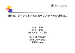 規則的パターンを有する表面テクスチャの広領域加工