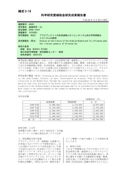 様式 C-19 科学研究費補助金研究成果報告書 科学研究費補助金研究