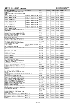 新着リスト2012年11月 ＜請求記号順＞