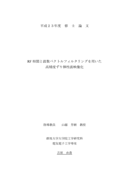 平成23年度 修 士 論 文 RF 相関と波数ベクトルフィルタリング