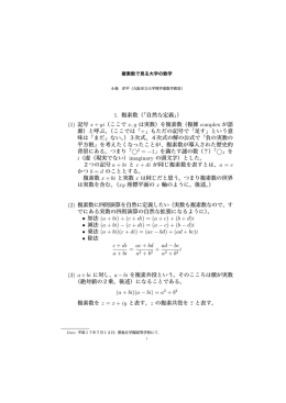 1. 複素数（「自然な定義」） (1)