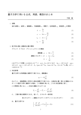 量子力学公式集