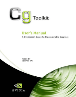 Cg Toolkit User`s Manual