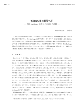 低次元の強相関電子系1