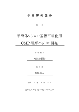 半導体シリコン基板平坦化用CMP研磨パッドの開発
