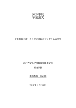 2009年度 卒業論文