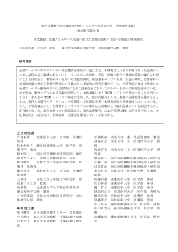研究代表者総括報告書