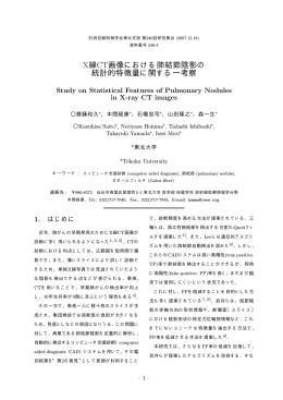 X線CT画像における肺結節陰影の 統計的特徴量に関する一考察
