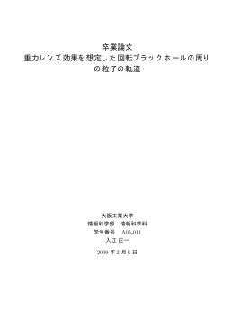 卒業論文 重力レンズ効果を想定した回転ブラックホール