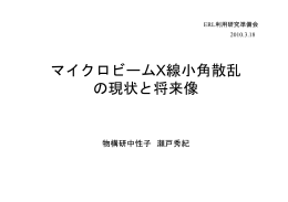 マイクロビームX線小角散乱 の現状と将来像