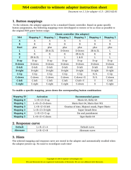 N64 controller to wiimote instruction sheet