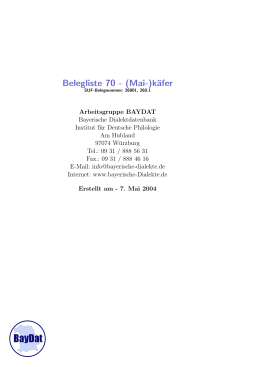 Belegliste 70 - (Mai-)k臟er