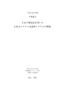 2光子吸収法を用いた 3 次元マイクロ光造形システムの