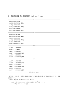 1 多倍長実数計算の実装の試み sin&theta; cos&theta; tan&theta;