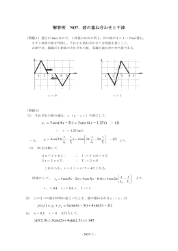 解答例 NO7．波の重ね合わせと干渉