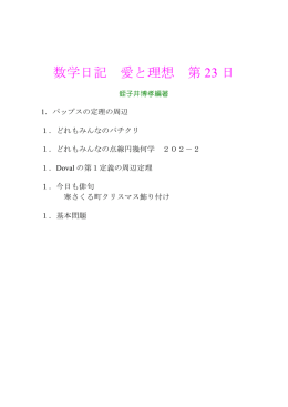 数学日記 愛と理想 第 23 日