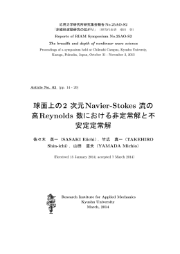球面上の2 次元Navier-Stokes 流の - Kyushu University Library